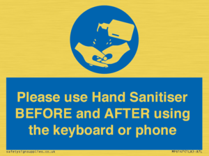 Please use Hand Sanitiser BEFORE and AFTER using the keyboard or phone